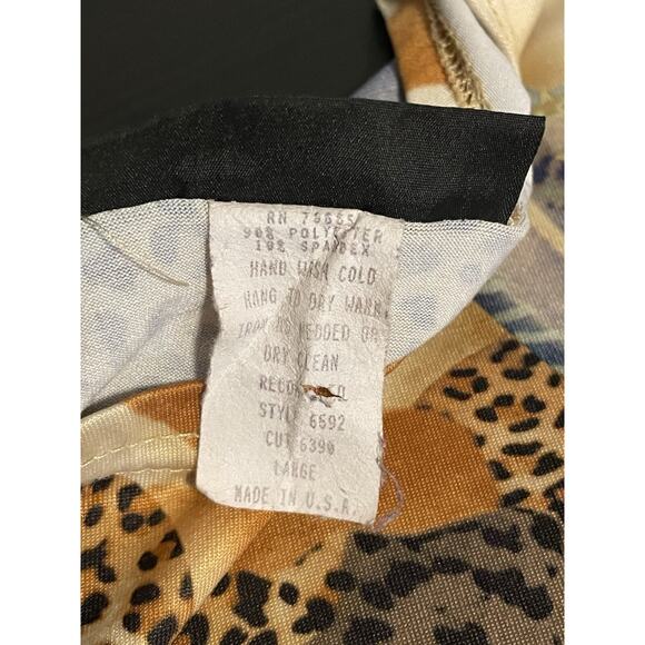 Vintage Cactus Flower Womens Top Large Colorful Abstract Print Artsy Wacky Y2K - Picture 5 of 8